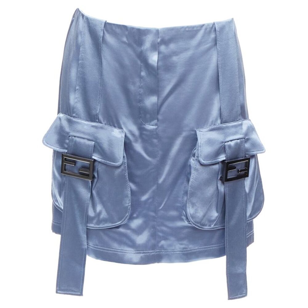 Fendi Baguette Satin Buckle Cargo Skirt